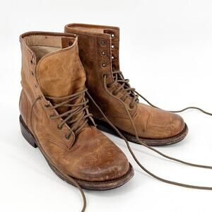 FREEBIRD by Steven Womens Brown Leather Lace Up Boots Size 7 Charlie